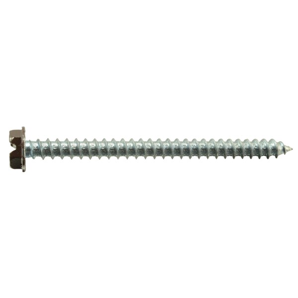 Midwest Fastener Sheet Metal Screw, #10 x 2-1/2 in, Painted Steel Flange Hex Head Slotted Drive, 12 PK 37995 - main